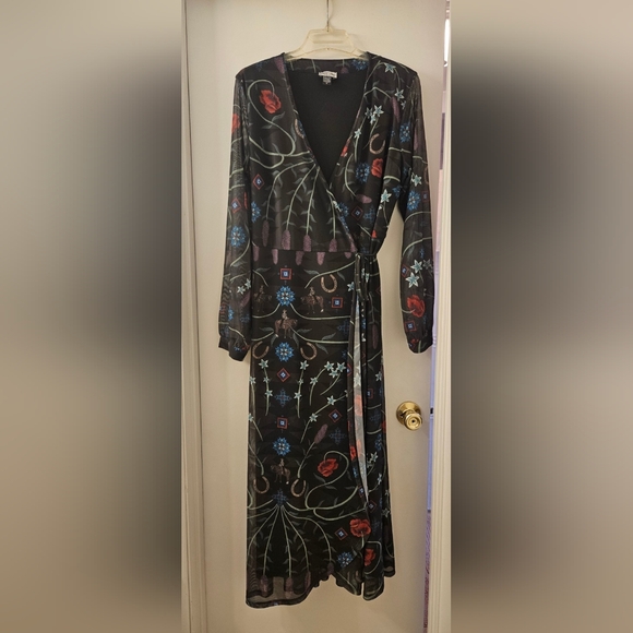 Tasha Polizzi Printed Vera Wrap Dress Size M - Picture 3 of 12